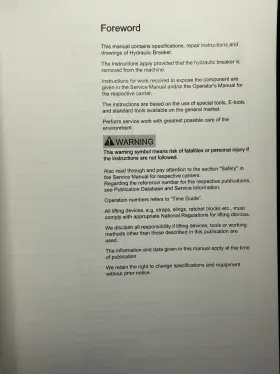 HB21 VOLVO Hammer Service Manual #2