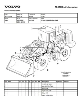 L180E VOLVO Wheel Loader Catalog Construction Manual Pdf Usb