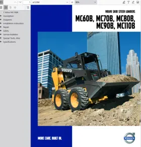 MC110B VOLVO Skid Steer Loader Service Repair Manual Pdf Usb