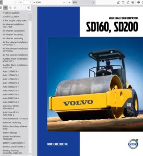 SD200DX VOLVO Compactor Service Repair Manual Catalog Pdf Usb