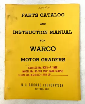 5003-A-1898 W.A. RIDDELL CORPORATION Catalog Instruction