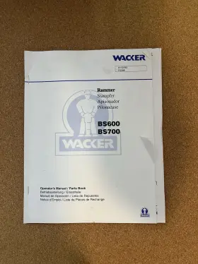 0114336011 WACKER NEUSON Compactor Book Operators Manual