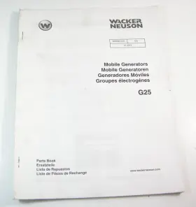 5200001316 WACKER NEUSON Mobile Generator Manual Book Catalog