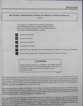 BPS2550A WACKER NEUSON Compactor Operation Manual Book #3