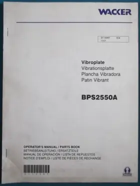 BPS2550A WACKER NEUSON Compactor Operation Manual Book