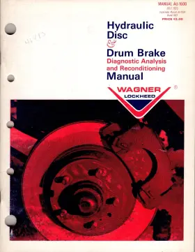 AU-1600 WAGNER Hydraulic Drum Disc Brake Manual Booklet