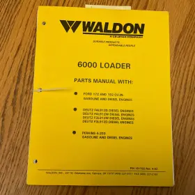 181792 WALDON Wheel Loader Manual Book Catalog