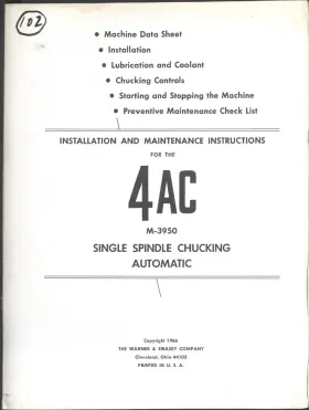 M-3950 WARNER SWASEY Manuals Books