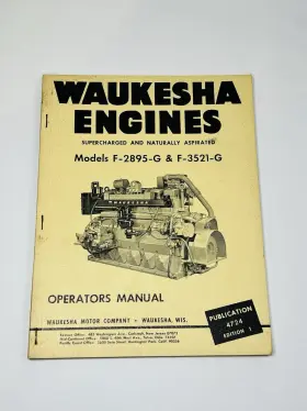 F-4724 WAUKESHA Engine Operators Service Manual Supercharged