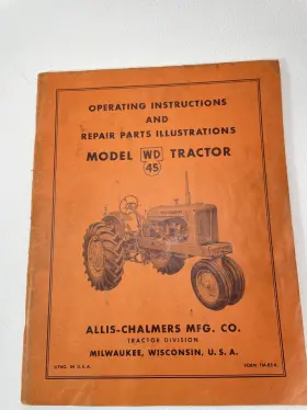 TM85B WD Allis Chalmers Operating Manual Repair Illustration