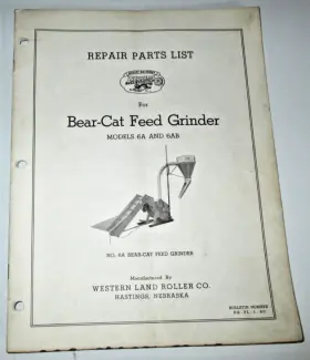 3ARR WESTERN LAND ROLLER CO Bear Cat Grinder Catalog Manual