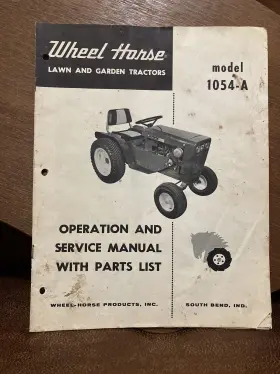 1054-A WHEEL HORSE Lawn Garden Tractor Operation Service