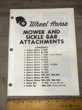 5-2361 WHEEL HORSE Mower Sicklebar Attachments Numerous