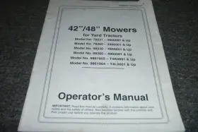 9861904 WHEEL HORSE Toro Mower Yard Tractor Operator Manual