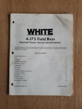4-175 Field Boss Tractor Service Manual Specifications