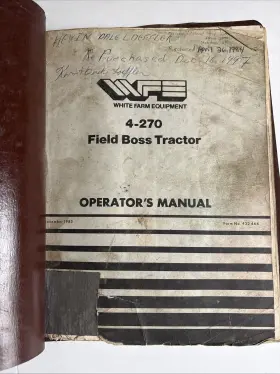 4-270 Field Boss Tractor Operators Manual