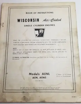 MI-885-3 WISCONSIN Engines Air Cooled Single Aen Book