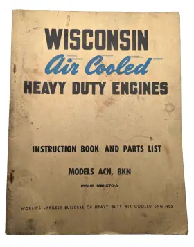 MM-270-A WISCONSIN Air Cooled Engines Instruction Book