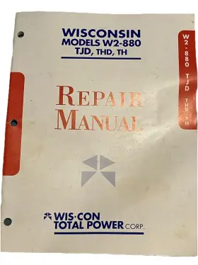 W2-880 WISCONSIN Tjd Thd Th Engine Repair Service Manual Book