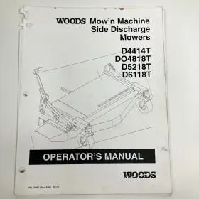 73193 WOODS Operators Book Manual Mower Deck