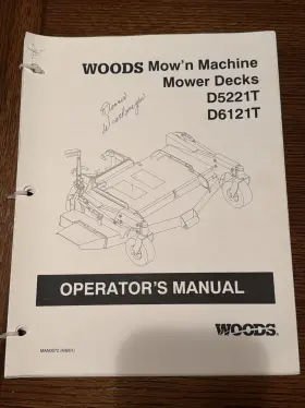 D6121T WOODS Mowftn Mower Deck Operator Manual