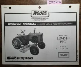F-5271 WOODS Rotary Mower Massey Harris Pony Pacer Operator
