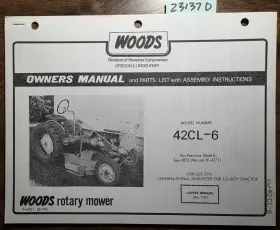 F-6451 WOODS Rotary Mower Cub Boy Operator Manual
