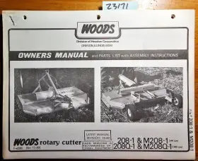 F-6580 WOODS Rotary Cutter Mower Operator Manual
