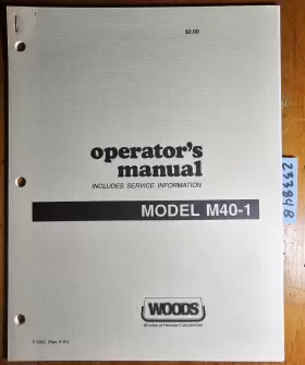 F-6852 WOODS Rotary Cutter Mower Operator Manual