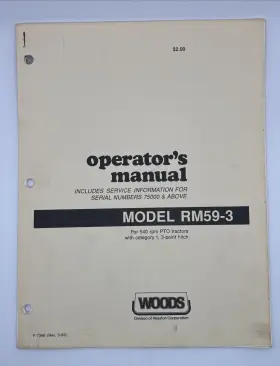 F-7396 WOODS Rear Mount Finish Mower Operator Manual