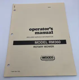 F-8027 WOODS Operators Manual Service