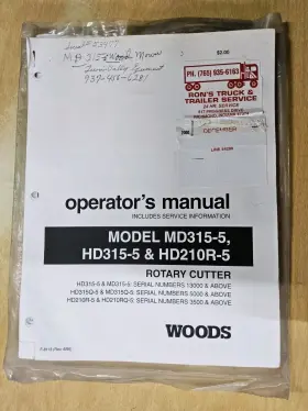 HD210R-5 WOODS Operators Manual