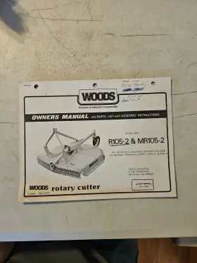 MR105-2 WOODS Rotary Mower Owners Manual