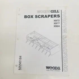 XB77 WOODS Gill Box Scrapers Operators Manual
