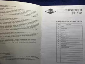 GF452 WORKING MANUALS Kuhn Gyrotedder Manual Catalog Book #2