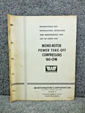 6053-E10 WORTHINGTON Air Compressor Mono Rotor Cfm Operation