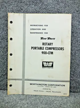 6059-E1 WORTHINGTON Air Compressor Brute Cfm Operation Manual