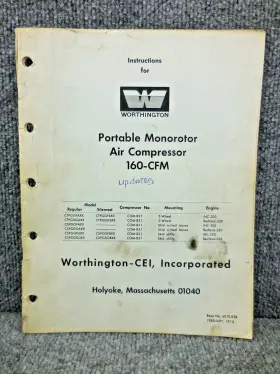 6070-E2B WORTHINGTON Air Compressor Cfm Brute Operation