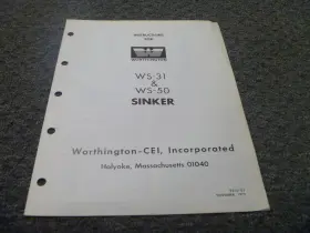 WS-50 WORTHINGTON Sinker Operator Manual User Xz