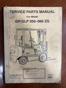 050-060ZG YALE Gp Glp Forklift Service Manual