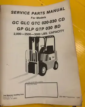 GTP030BD YALE Service Manual Gc Gl Gtc Cd Glp Gtp Bd