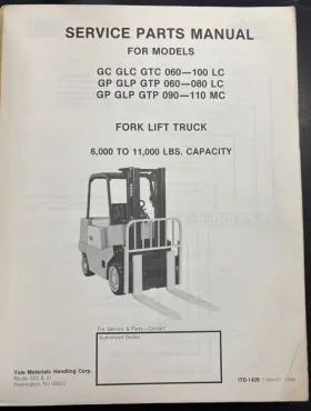 GTP060-080 YALE Forklift Gc Glc Gtc Gp Glp Lc