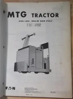 ITD-1073 YALE Tractor Book Manual Catalog