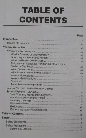 0ALV00-U0000 YANMAR Engine Operator Operation Manual Book #3