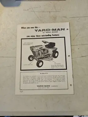 3390-1 YARDMAN Yard Operating Manual Riding Mower #3