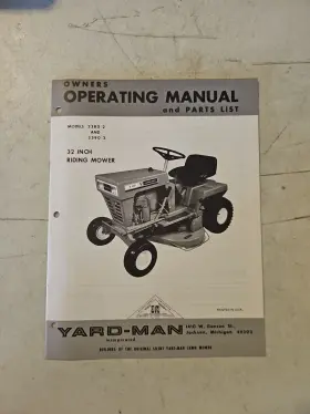 3390-1 YARDMAN Yard Operating Manual Riding Mower