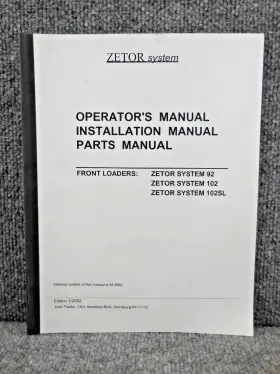 948862 ZETOR Front Loaders Operators Manual