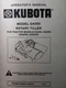 Kubota G5200H Garden Tractor 3-Point Tiller Implement G4000 Owner & Parts Manual