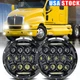 Pair Fit for Kenworth T2000 Semi-truck 7"Inch Round LED Headlights High Low Beam