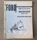 Ford 723 750 753 Backhoe Without Loader Installation Instructions Manual SE 3009